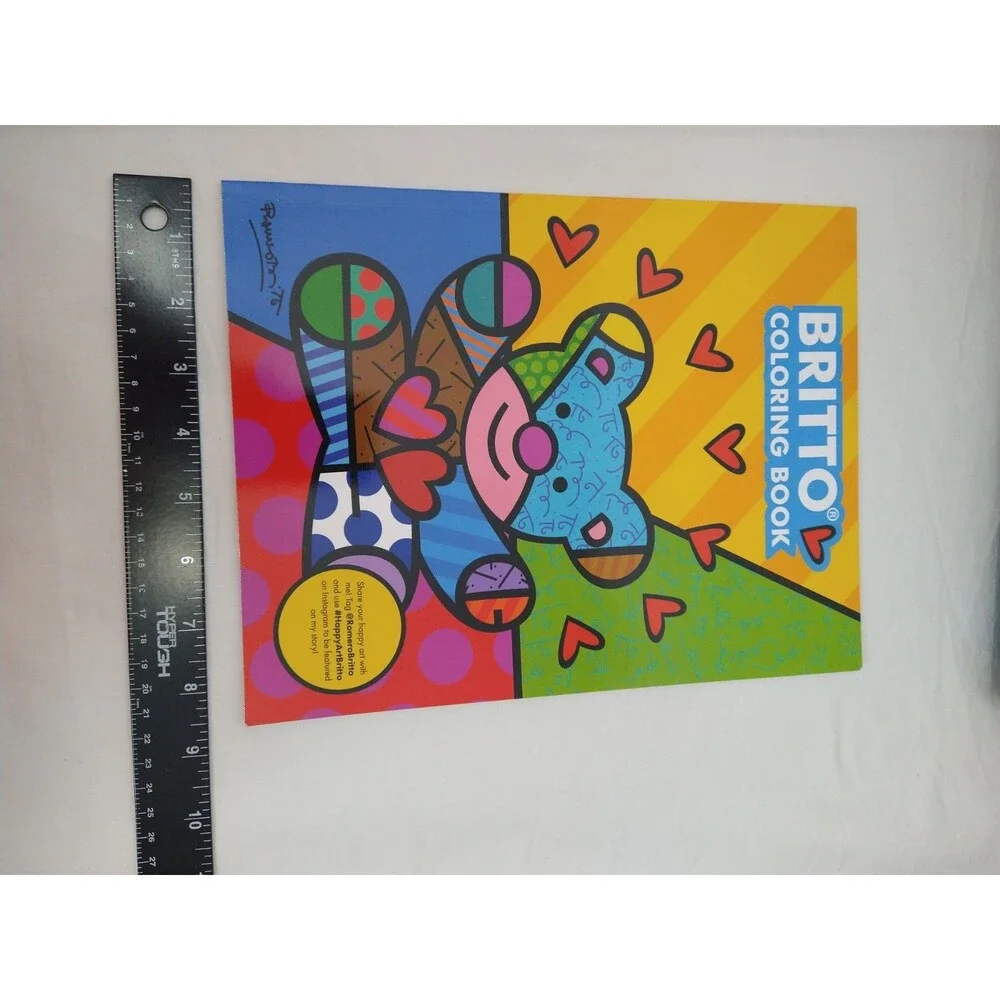 New With Tag Large Graffiti Black Britto Tote And Teddy Bear Coloring Book